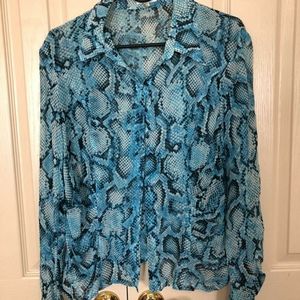 Women's Vintage Escada sheer rattlesnake blouse